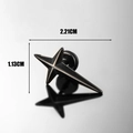 Gun black stainless steel star stud earring measuring 2.21cm by 1.13cm dimensions - Four-pointed Star Shape (S276)