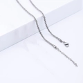 Minimalist silver stainless steel twisted link necklace with lobster clasp for men and women - 1.7mm Cauliflower Chain / 40+5CM Extension Chain / Steel
