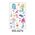 Waterproof cartoon mermaid and sea creature tattoo stickers for kids, style WS-A274 - Mermaid (WS-A274)