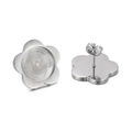 Orecchini a fiore in acciaio inossidabile argento con chiusura a farfalla - Base per Orecchini a Fiore (KLJ4161-Z)