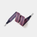 Pink and blue woven wide replacement shoulder strap with blue leather and silver hooks - Width 5cm Length 70cm / Blue Silver Buckle