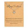 Close-up of snowflake pendant necklace on a brown kraft card for Christmas gift - Snowflake Gold Card (YH6494) / Silver