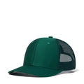 Dark green trucker hat with mesh back and curved brim for outdoor sun protection - Adjustable / Dark Green + Dark Green Mesh