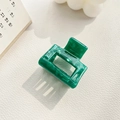 Elegant emerald green marble textured acetate rectangular hair claw clip for ponytail - Dark Green