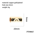 Macro view of gold-plated copper LOVE pendant with pink enamel and 6mm hole diameter - PT0065-Pink Black White LOVE Star Bead