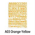 Detailansicht der orangefarbenen Vinyl-Buchstabenaufkleber A03 mit Zahlen - 210x290mm / Orange