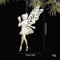 White fairy Christmas ornament with gold glitter details and dimensions 16.5x7cm - Angel - Antique Gold