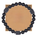Detail of matte black lava stone bead bracelet on a 'To My Grandpa' kraft gift card - To My Grandpa