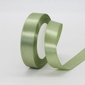 Sage green satin ribbon roll with silky finish for gift wrapping and floral decor - Sage Green