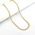 Poliertes goldene Kupfer-Kugelkette Halskette mit verstellbarem geometrischem Perlen-Design - 4mm