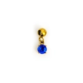 Mini round blue birthstone pendant in 18K gold plating for DIY jewelry necklaces - September (Sapphire Color) - Gold