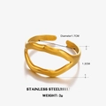 Anillo de labios pulido bañado en oro de 18K, acero inoxidable, 1,7 cm de diámetro y 1,2 cm - Anillo de Labios Dorado