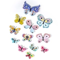 Set of 12 colorful 3D butterfly wall stickers in various sizes on a white background - Butterfly Series (BF7002)