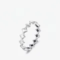 Minimalist S925 sterling silver geometric ring with star-shaped zigzag design and polished finish - US Size 5 / Star Style / Silver