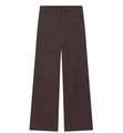 Detailed view of dark brown high-waisted wide-leg trousers with smooth fabric texture - XS / Coffee Pants