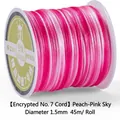 Pink and white gradient 1.5mm braided nylon cord for DIY jewelry and handmade crafts - Peach Blossom Color