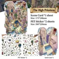The High Priestess DIY sticker kit with background card and transparent PET sheets - The High Priestess