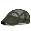 Olive green mesh ivy cap with breathable net design and adjustable side metal buckle - Army Green