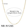 Détails du collier doré multicouche avec spécifications de longueur 39+5cm et poids 2,4g - Style Doré Minimaliste (NB-N1265)