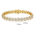 5mm 18K gold plated tennis bracelet featuring sparkling floral clusters and cubic zirconia - 6.5 Inches / 3.5mm / Gold