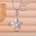 Silver star pendant snake chain necklace with dimensions 40cm plus 5cm extension - Pentagram Silver (2647)