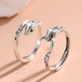Vintage silver snake rings set with retro animal scales and adjustable opening - Antique Silver (K-672)
