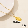 Golden cicada insect pendant necklace with stainless steel O-chain and measurement details - Cicada-Style 2 / Gold