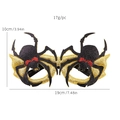 Halloween black spider party glasses with gold sequins and size dimensions shown - 3D Spider Decorative Glasses