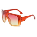 Oversized translucent orange frame sunglasses with red and yellow gradient lenses - Red-Yellow Gradient