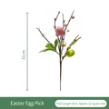 Pink and green artificial Easter egg stem with speckled eggs for home flower arrangements - Easter Egg Decorative Pick A06976