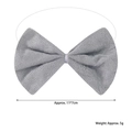 Gray plush bow accessory for Halloween costumes featuring elastic strap, size 11x7cm - Regular Bowtie / Light Gray