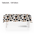 Cow print rectangular tablecloth in black, white, and brown, size 130x220cm - Tablecloth 1PCS-Black Brown Cow