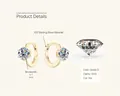 Elegant 18K gold plated S925 silver moissanite hoop earrings with 1.0ct D-VVS1 round stones - Gold Six-Prong 1ct