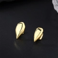 Pair of bright gold hip-hop canine tooth fangs with polished metal finish and sharp profile - Glossy Fangs / Gold