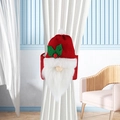 Kerstkabouter gordijnstrik met rode gebreide muts en wit imitatiebont voor decoratie - Korte Hoed Gezichtsloze Kabouter Tieback