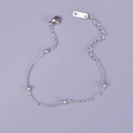 Detail van zilveren titanium stalen kralenarmband met karabijnsluiting en verlenging - Y10 Zilveren Enkelband / 20CM+5CM Verlengketting