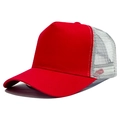 Rot-weiße Mesh Trucker Cap mit Baumwoll-Frontpanel und atmungsaktivem Netzstoff - Verstellbar (56-58cm) / Rot