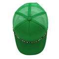 Neon green trucker hat with mesh back and colorful bead chain on the visor - M (56-58cm) / Grass Green