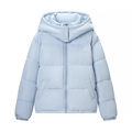 Chaqueta acolchada con capucha azul cielo para mujer con logotipo Stay Away moda - S / Azul