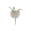Silver ballet dancer brooch with sparkling rhinestones for coats and suits - 312# Dancing Girl