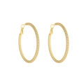 Golden spiral twisted rope hoop earrings in stainless steel with high-polished finish - Gold 40mm