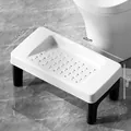 Thickened plastic toilet footstool with white surface and anti-slip black legs - Multifunctional White