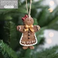 Décoration de Noël bonhomme de pain d'épice avec nœud rouge, taille 6x9cm et 30g - Bonhomme En Pain D'épices D 30g