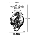 Waterproof temporary tattoo sticker with black seahorse and heart designs, model K-404 - K-404 Seahorse Heart Arrow