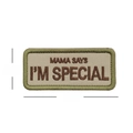 Écusson brodé 9x4cm Mama Says I'm Special pour chiens avec broderie verte et brune - Mama Says I'm Special (Boue)