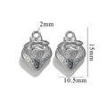 Silver stainless steel strawberry pendant charm with detailed 15mm by 10.5mm size specs - 540 (Strawberry) / Silver