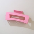 Matte pink rectangular hair claw clip in durable frosted plastic for daily styling - #9 Matte Light Rose Red
