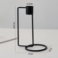 Minimalist black geometric metal candle holder with dimensions 15.5cm height and 11cm width - Rectangle / Black