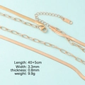 Gold double-layer snake and link chain necklace in stainless steel, 40+5cm length - Rose Gold