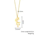 Collar con colgante de luna y estrellas doradas con dimensiones detalladas - Collar Luna Estrella Color Oro